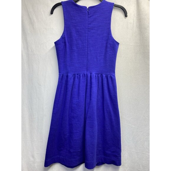 Madewell Sleeveless Fit & Flared Dress Women XS Blue Side Pockets Back Zip Used - Picture 8 of 16